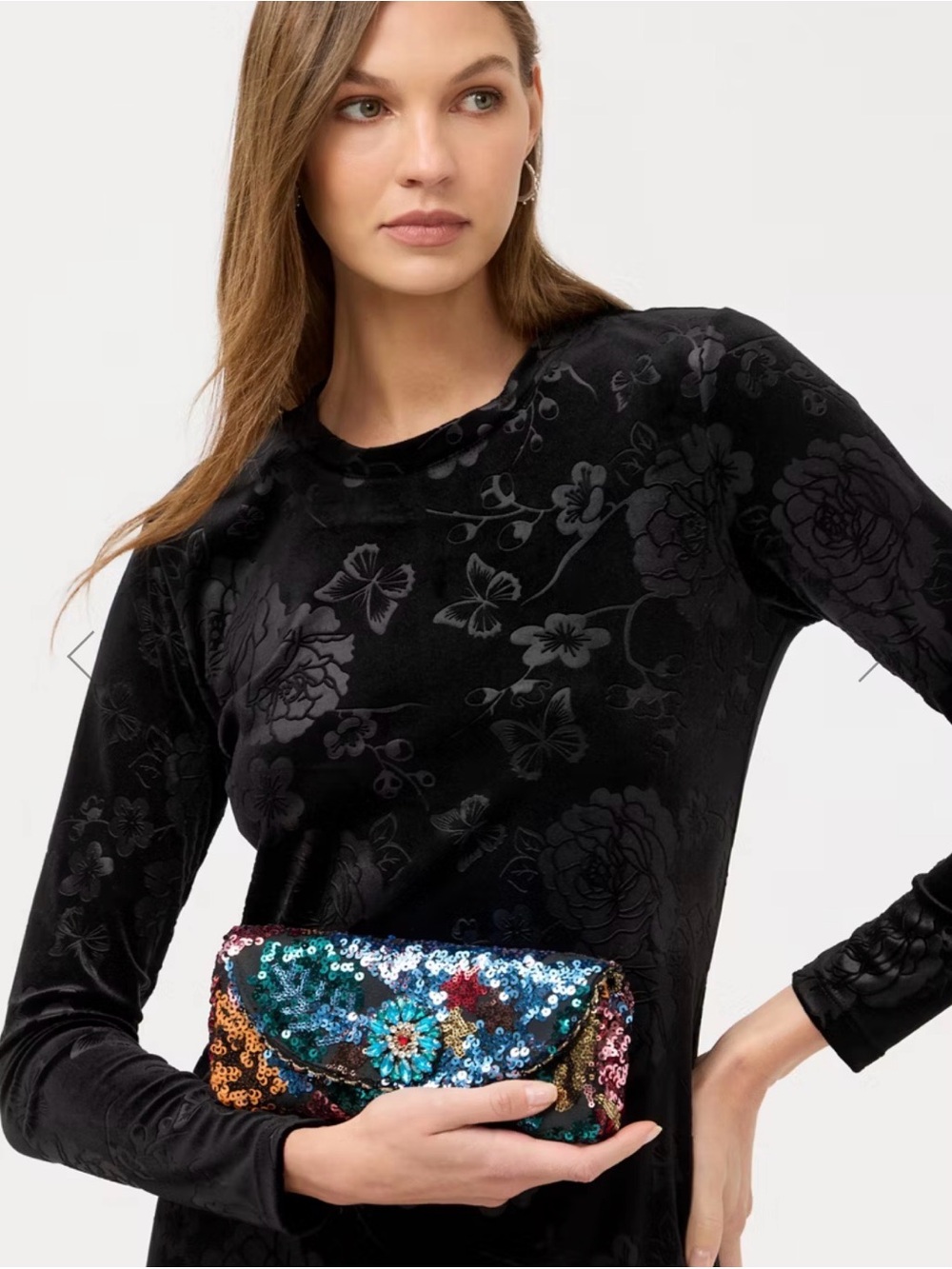 JOHNNY WAS Rosali Sequin Clutch Crossbody Evening Bag – NWT - Picture 6 of 6